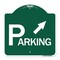 Signmission Parking W/ Arrow Pointing to Top Right, Green & White Aluminum Sign, 18" x 18", GW-1818-24516 A-DES-GW-1818-24516 - alternate 1